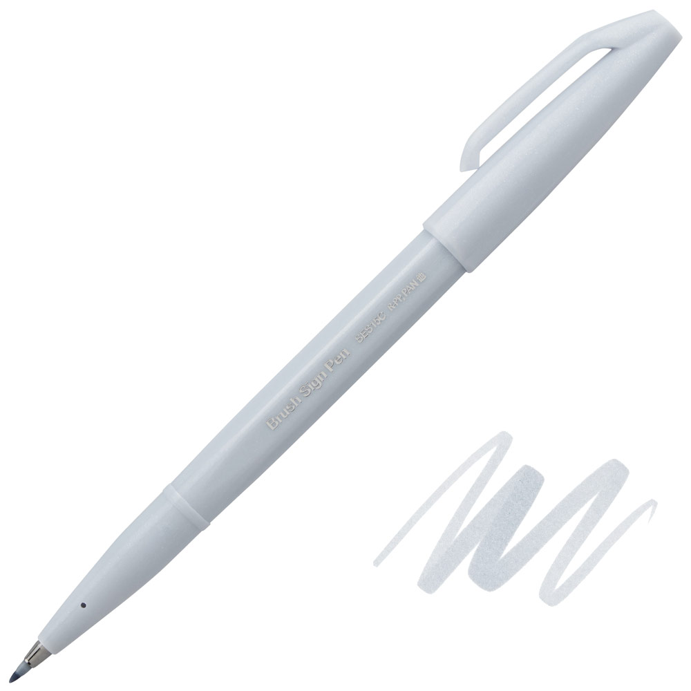 Pentel Arts Sign Pen Brush Light Gray