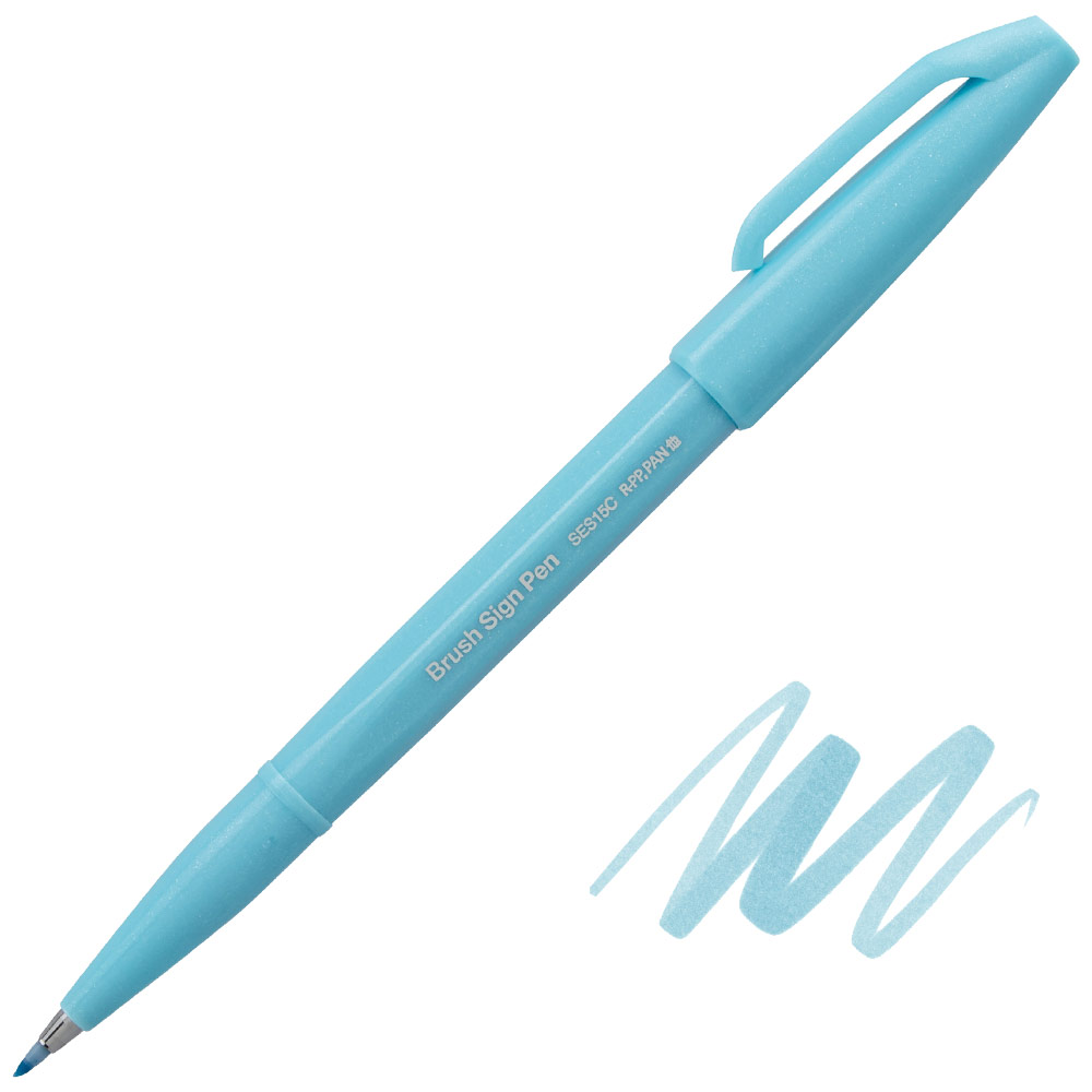 Pentel Arts Sign Pen Brush Pale Blue