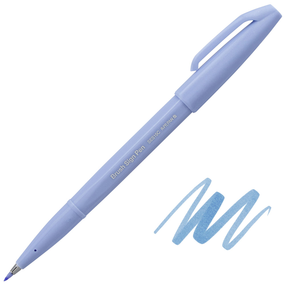 Pentel Arts Sign Pen Brush Gray Blue