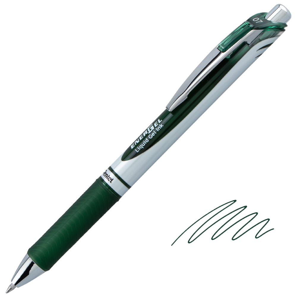 Pentel EnerGel RTX Retractable Liquid Gel Pen 0.7mm Forest Green