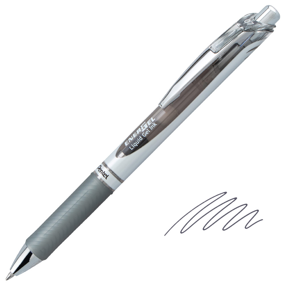 Pentel EnerGel RTX Retractable Liquid Gel Pen 0.7mm Gray