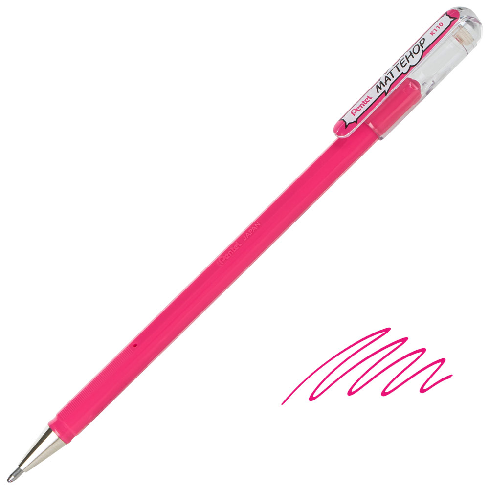 Departments - Pentel Arts MATTEHOP Hybrid Gel Roller Pen 1.0mm Pink