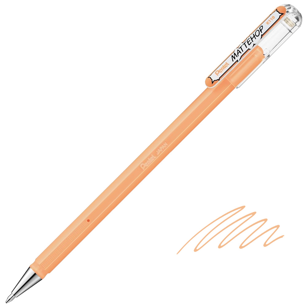 Pentel Arts MATTEHOP Hybrid Gel Roller Pen 1.0mm Pale Orange