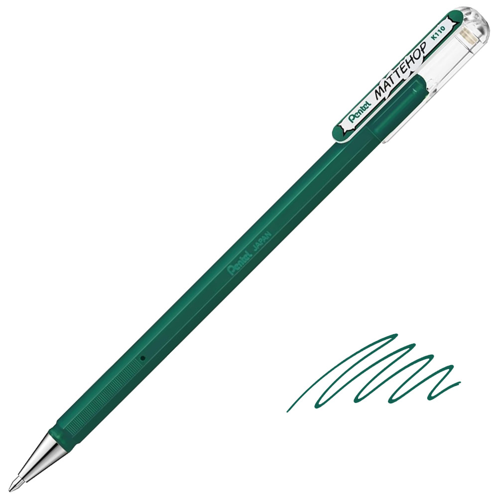 Pentel Arts MATTEHOP Hybrid Gel Roller Pen 1.0mm Dark Green