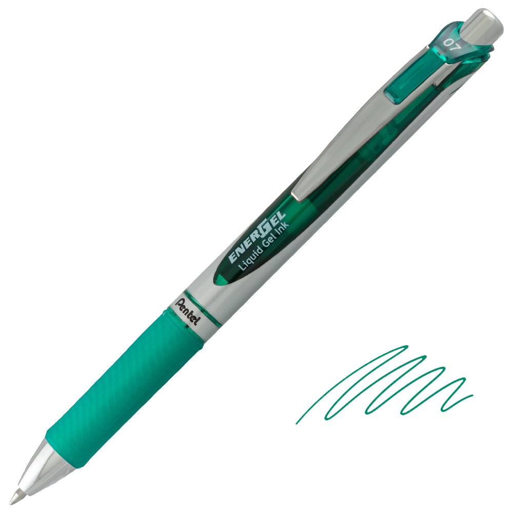 Pentel EnerGel RTX Retractable Liquid Gel Pen 0.7mm Green