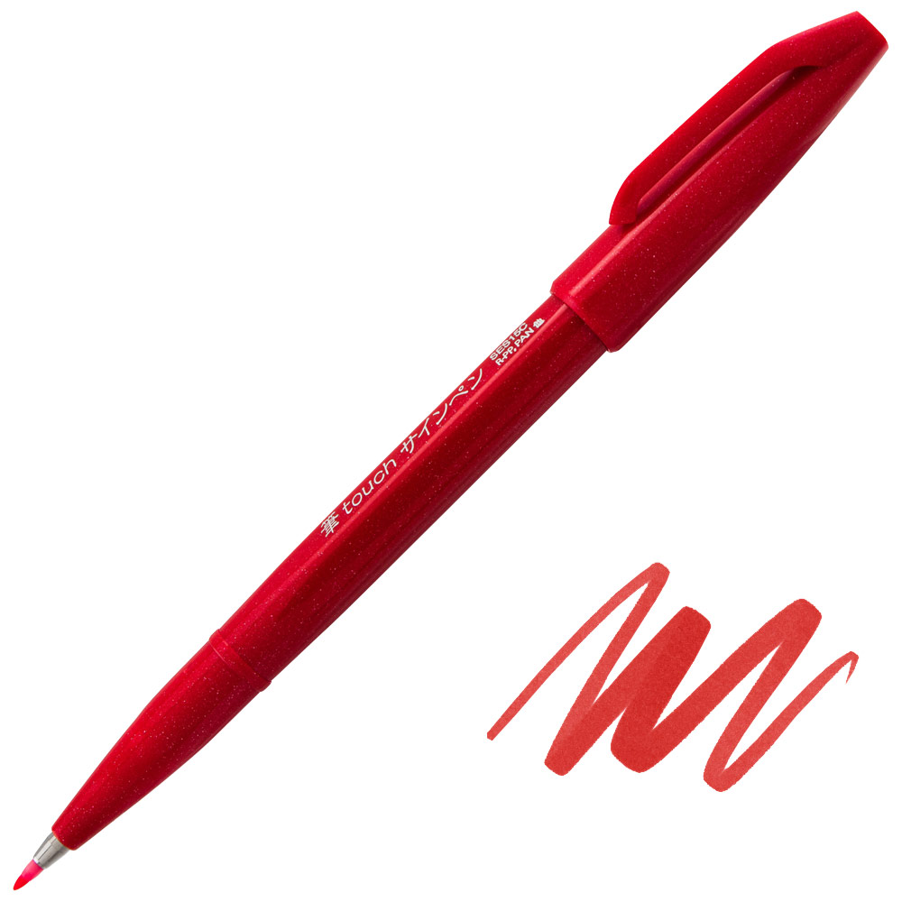 Pentel Arts Sign Pen Brush Red