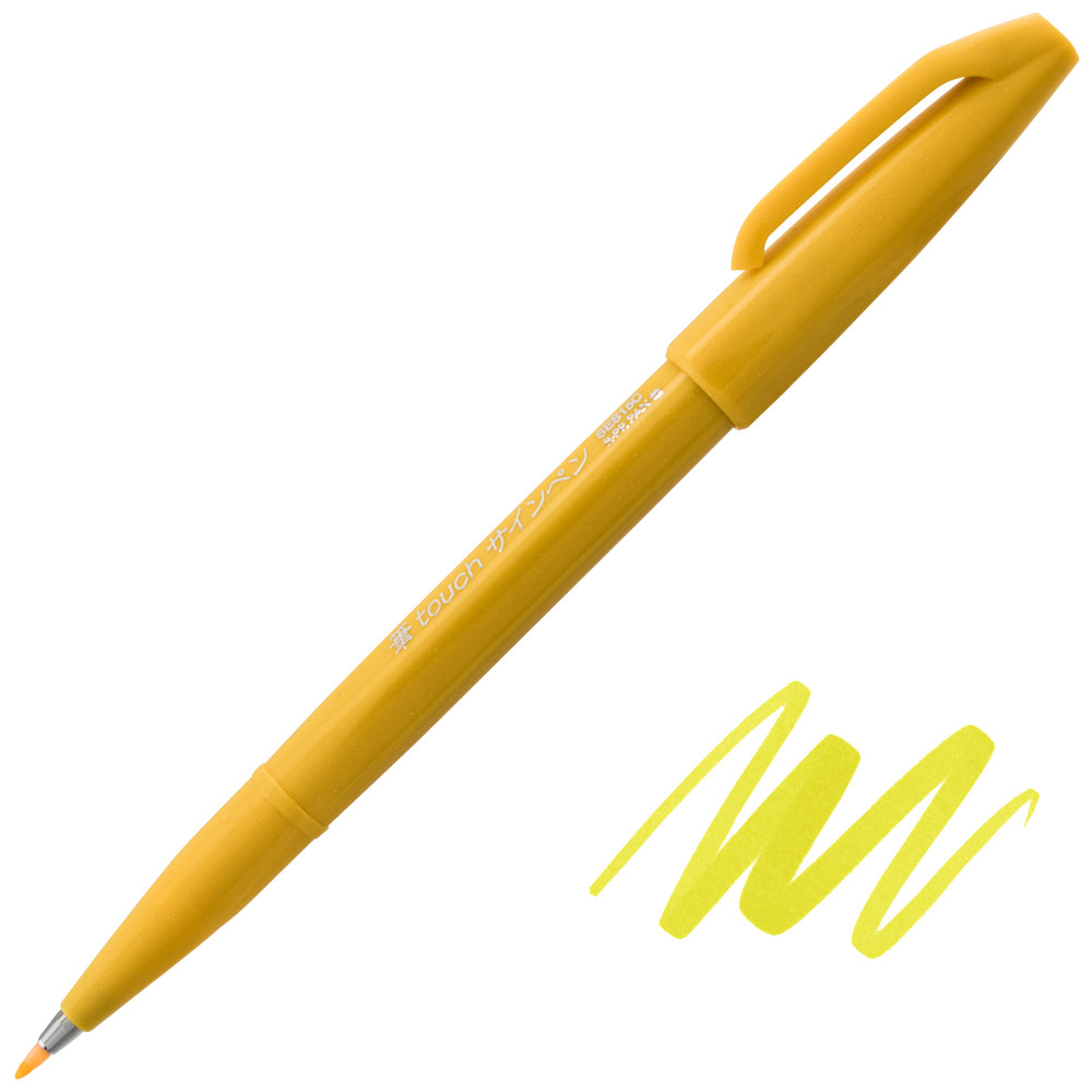 Pentel Arts Sign Pen Brush Yellow