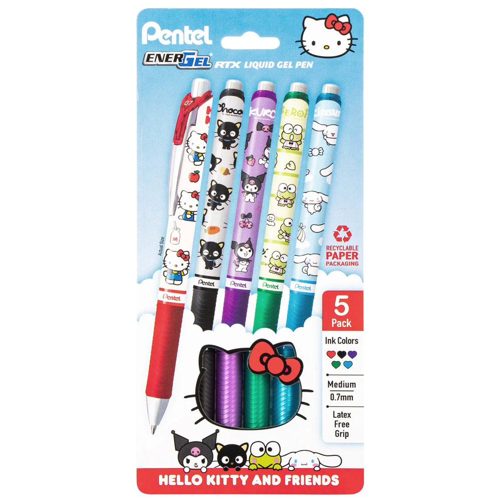 Pentel EnerGel RTX Sanrio Retractable Liquid Gel Pen 5 Set 0.7mm Assorted #2