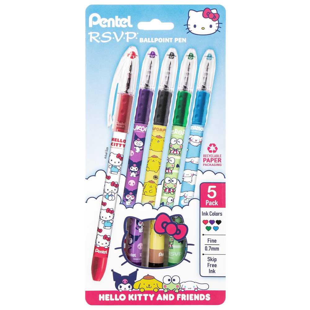 Pentel RSVP Sanrio Ballpoint Pen 5 Set 0.7mm Assorted #1