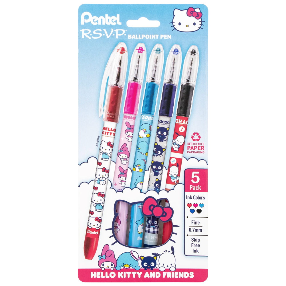 Pentel RSVP Sanrio Ballpoint Pen 5 Set 0.7mm Assorted #2