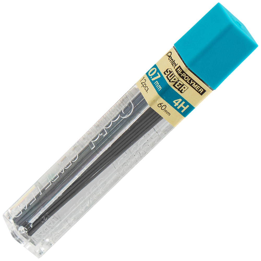 Pentel Super Hi-Polymer Lead 12 Pieces 0.7mm 4H