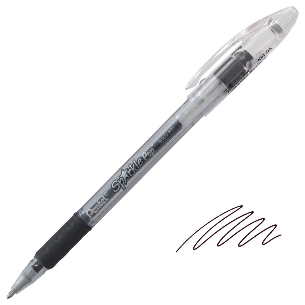Pentel Sparkle Pop Metallic Gel Pen 1.0mm Black-Red