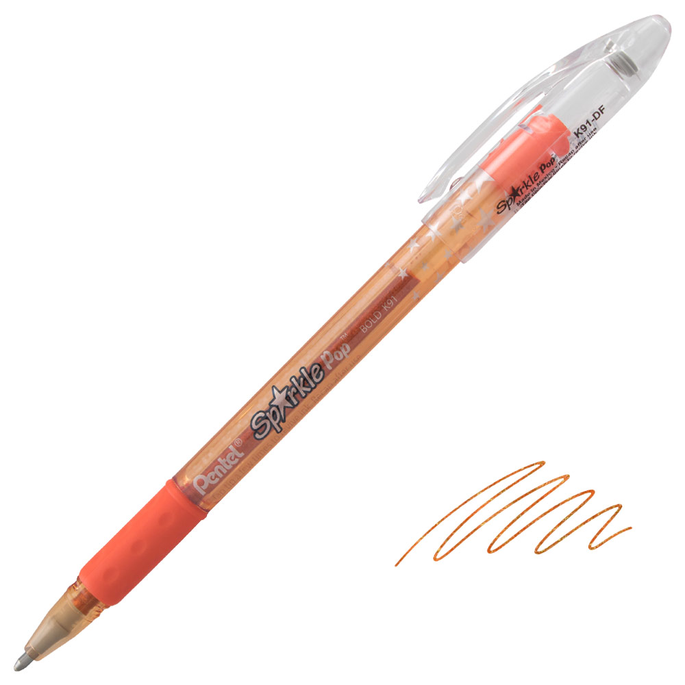 Pentel Sparkle Pop Metallic Gel Pen 1.0mm Orange-Yellow