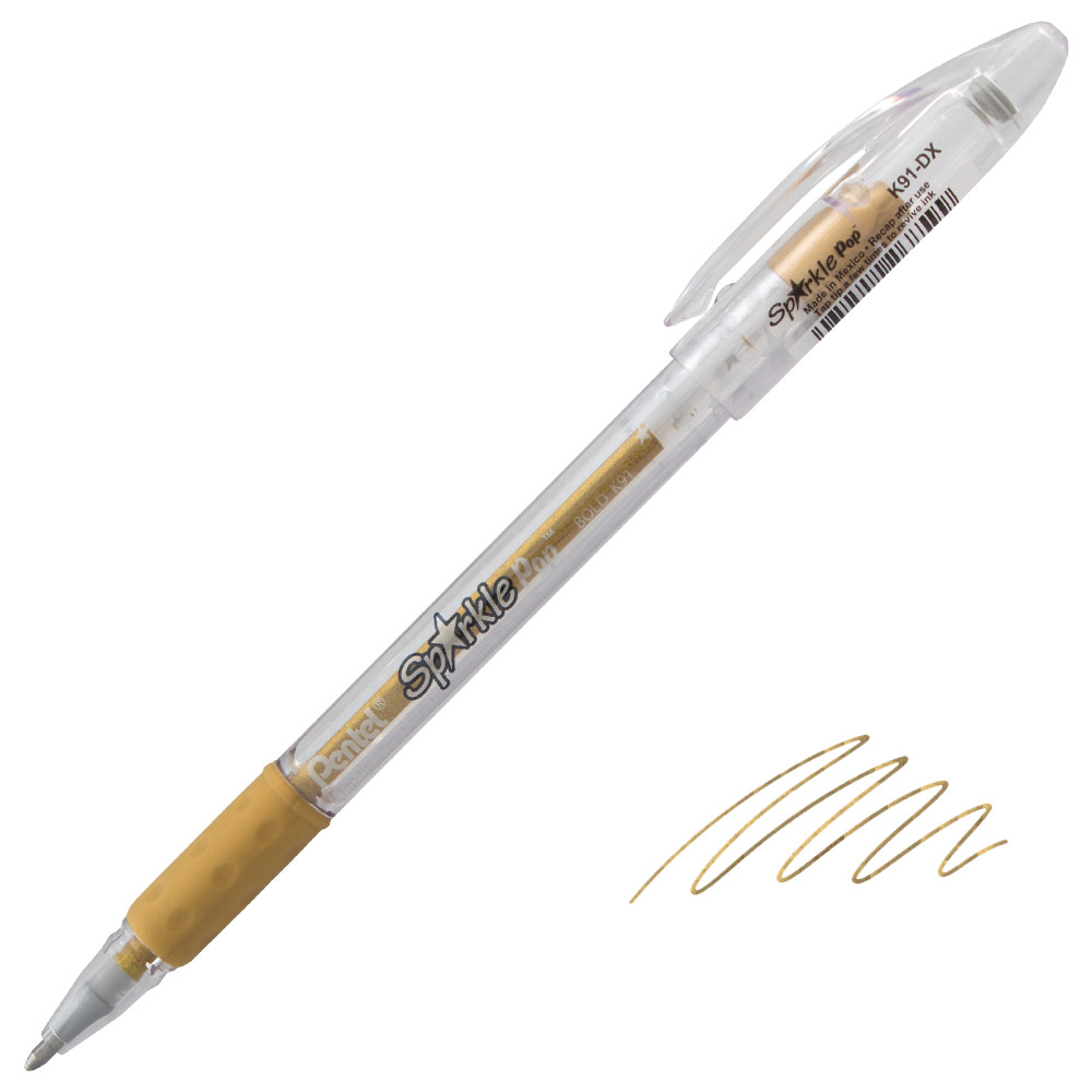 Pentel Sparkle Pop Metallic Gel Pen 1.0mm Gold-Light Gold