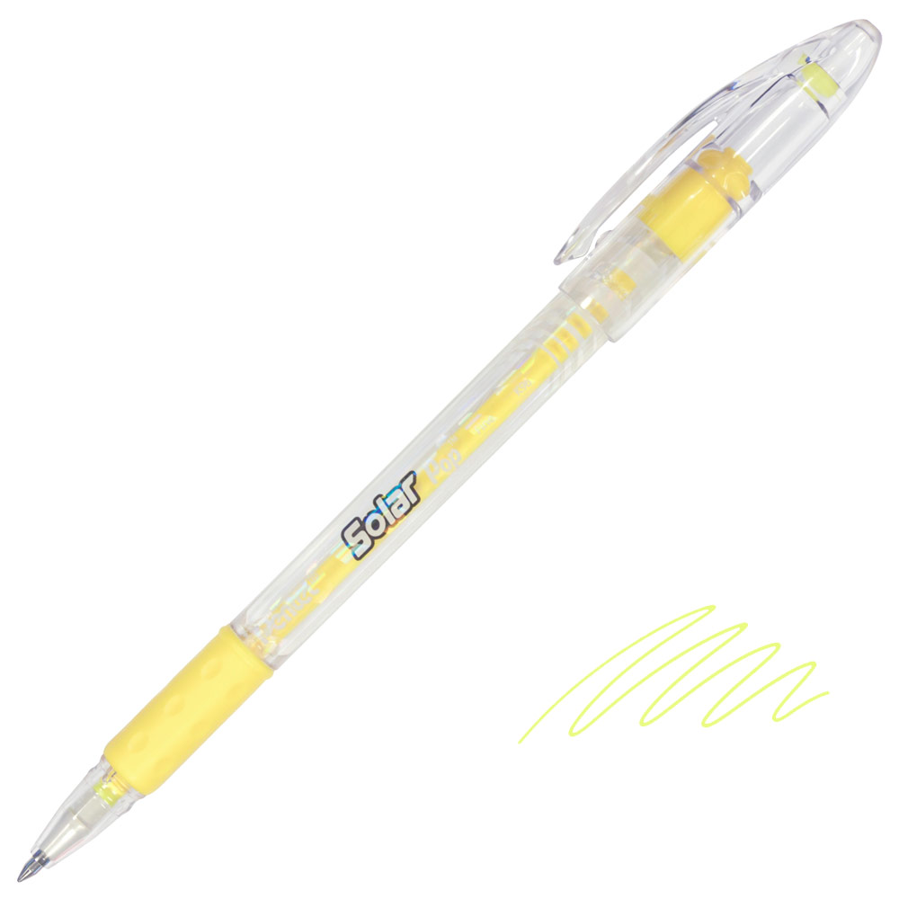 Pentel Solar Pop Neon Gel Pen 0.6mm Yellow