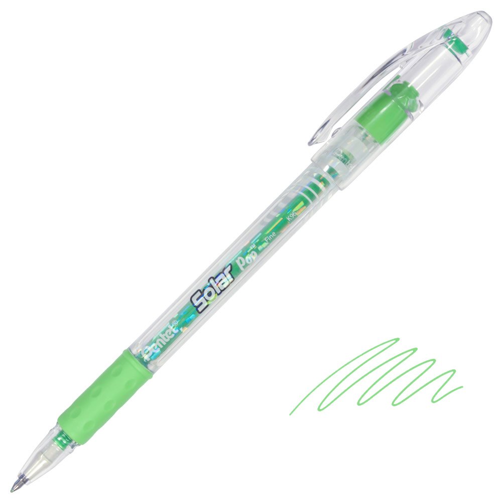 Pentel Solar Pop Neon Gel Pen 0.6mm Lime Green