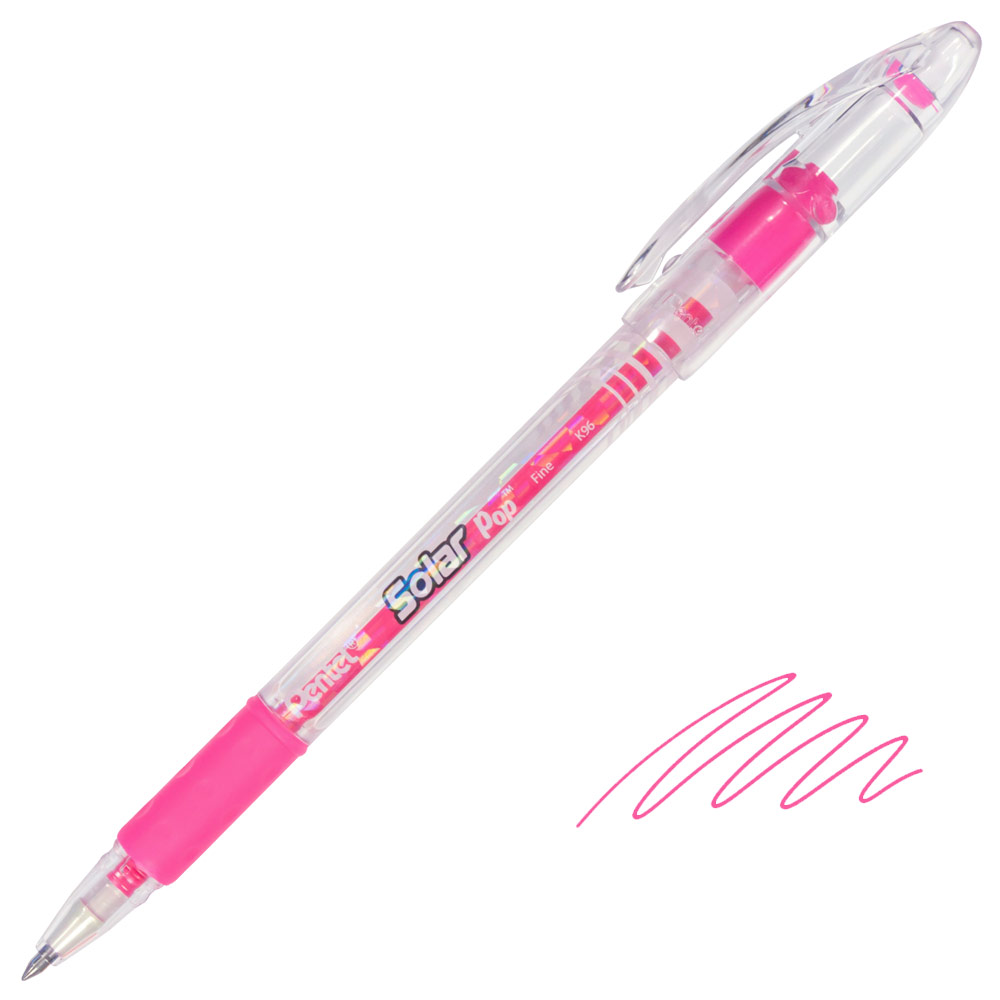 Pentel Solar Pop Neon Gel Pen 0.6mm Pink