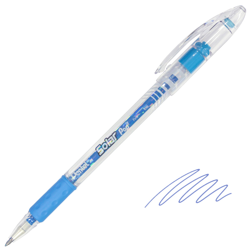 Pentel Solar Pop Neon Gel Pen 0.6mm Sky Blue