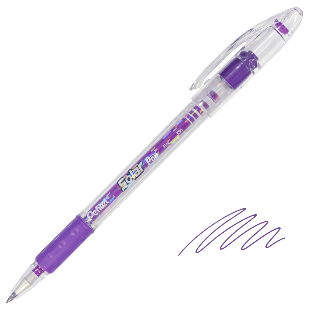 Pentel Solar Pop Neon Gel Pen 0.6mm Violet