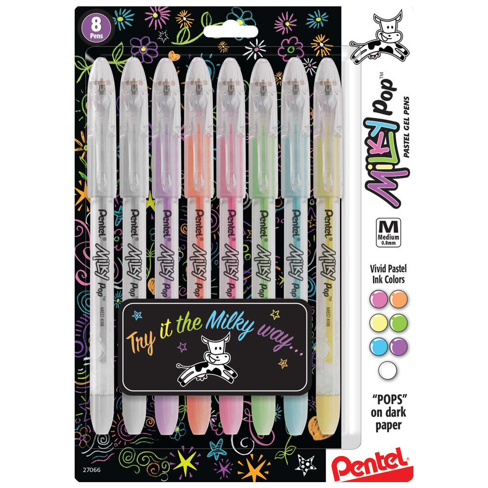 Pentel Milky Pop Pastel Gel Pen 0.8mm 8 Set Assorted