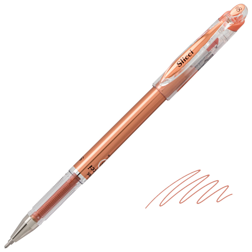 Pentel Arts Slicci Metallic Needle Tip Gel Pen 0.8mm Bronze