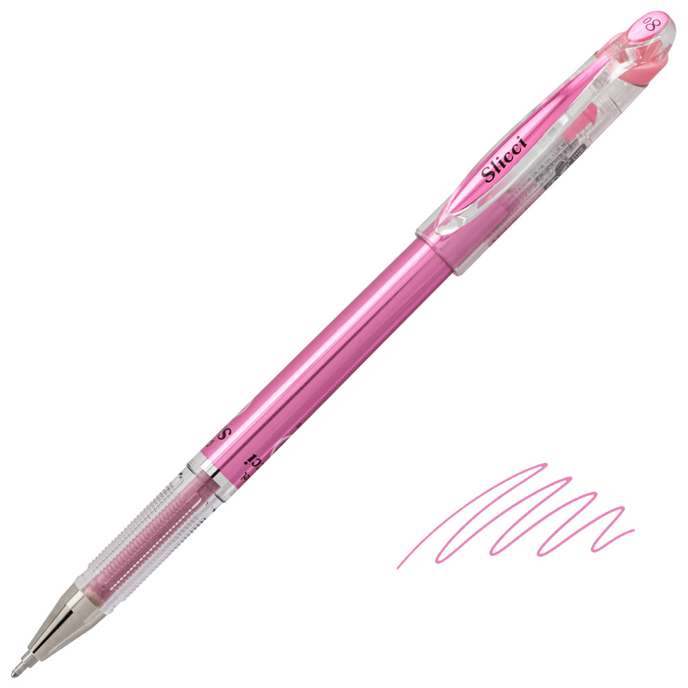 Pentel Arts Slicci Metallic Needle Tip Gel Pen 0.8mm Pink