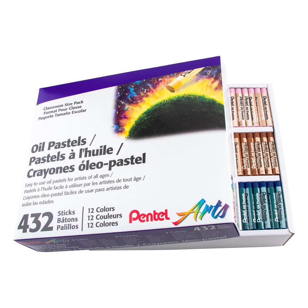 Pentel Arts Oil Pastels 432 Pack Classroom Size #2