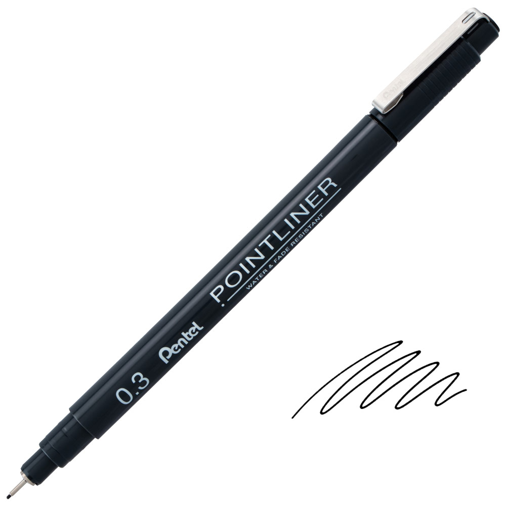 Pentel Arts Pointliner Pigment Pen 0.3mm Black
