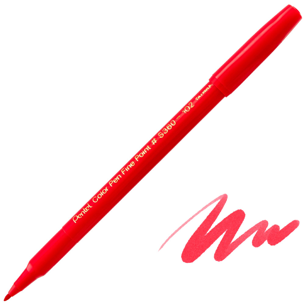 Pentel Arts Color Pen Fine Point Marker Red 102