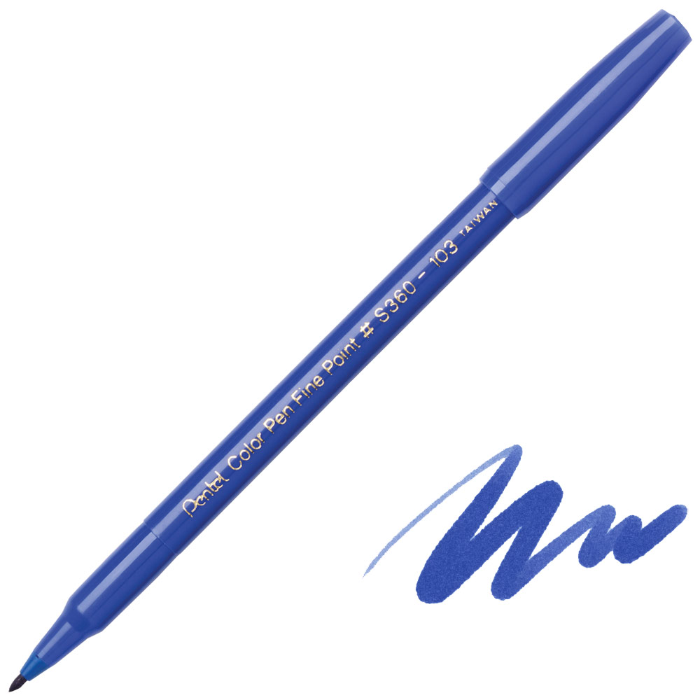 Pentel Arts Color Pen Fine Point Marker Blue 103