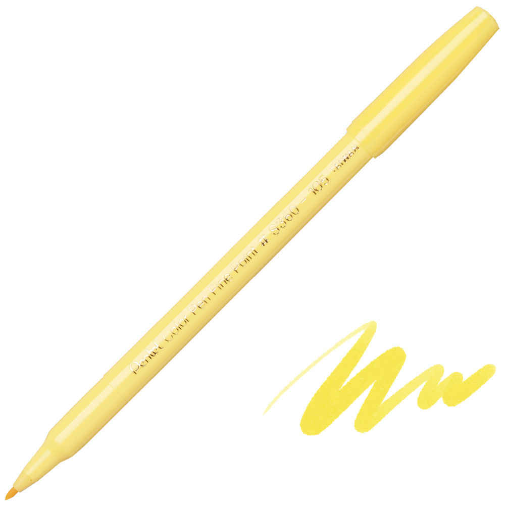 Pentel Arts Color Pen Fine Point Marker Lemon Yellow 105
