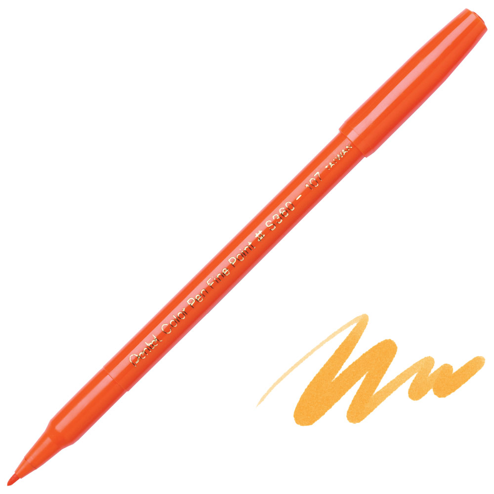 Pentel Arts Color Pen Fine Point Marker Orange 107