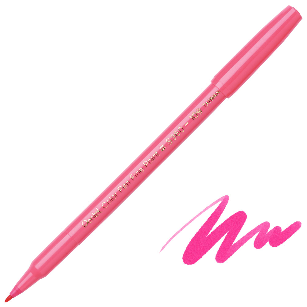 Pentel Arts Color Pen Fine Point Marker Pink 109