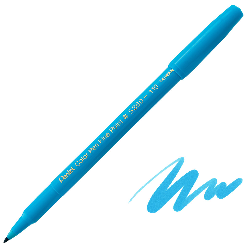Pentel Arts Color Pen Fine Point Marker Sky Blue 110