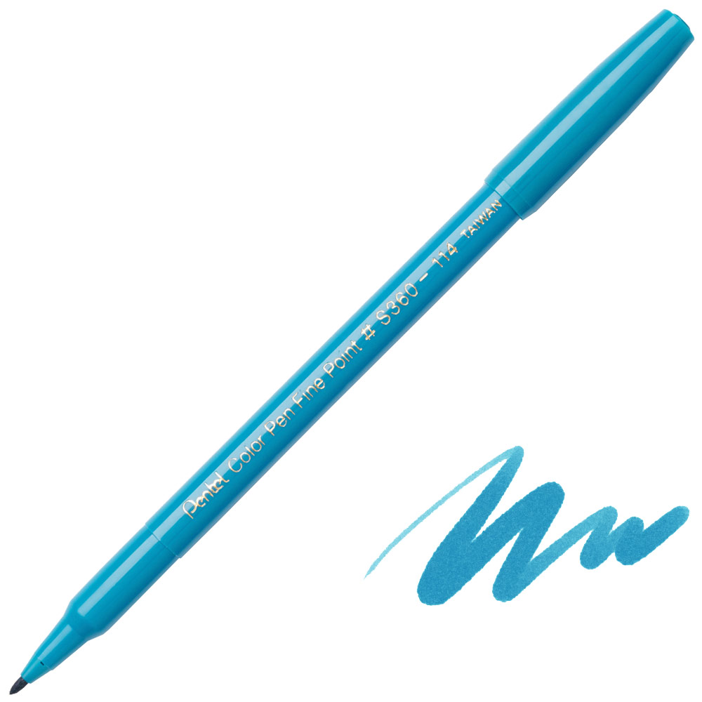 Pentel Arts Color Pen Fine Point Marker Turquoise 114