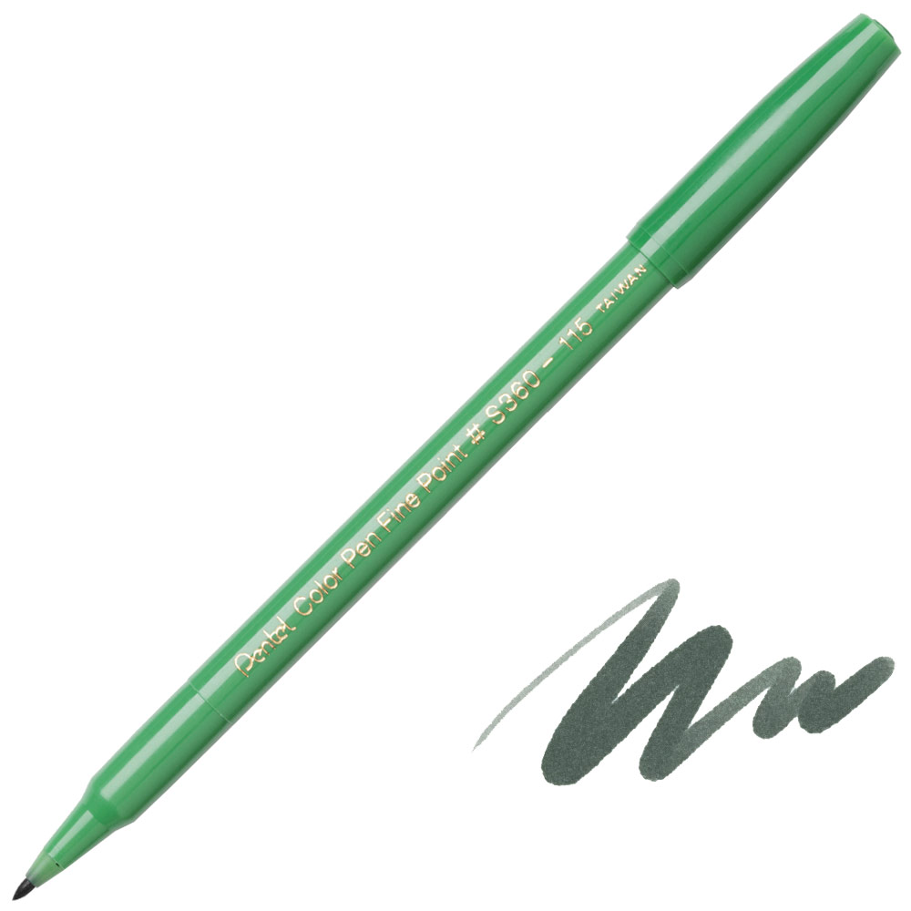 Pentel Arts Color Pen Fine Point Marker Olive Green 115