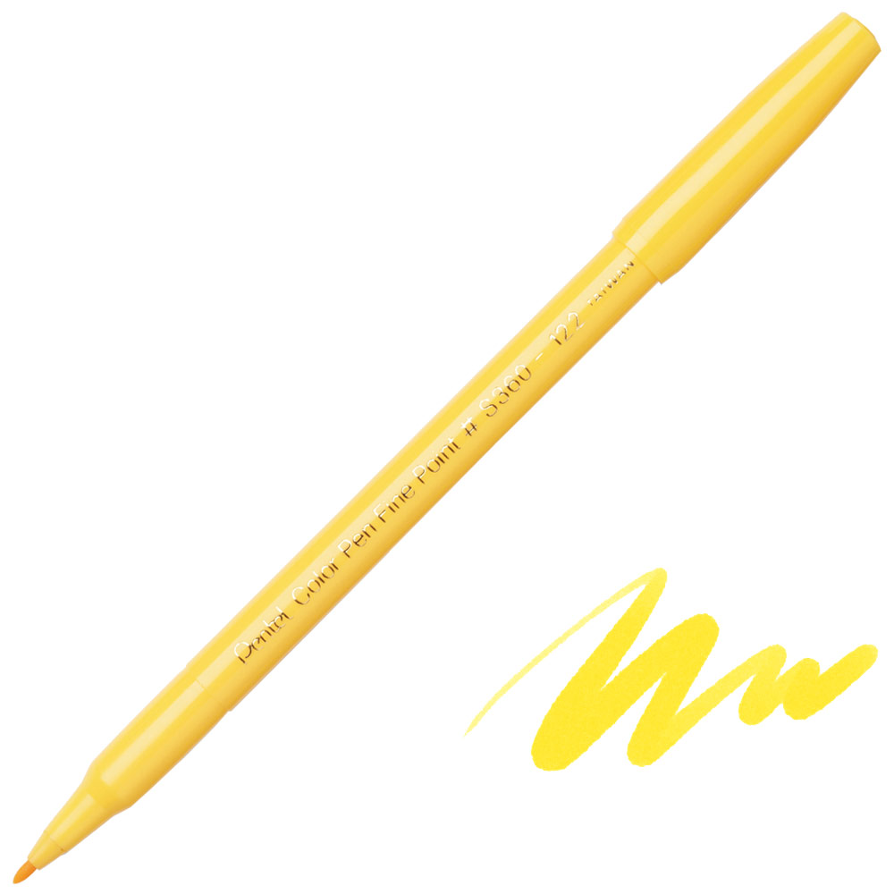 Pentel Arts Color Pen Fine Point Marker Yellow 122