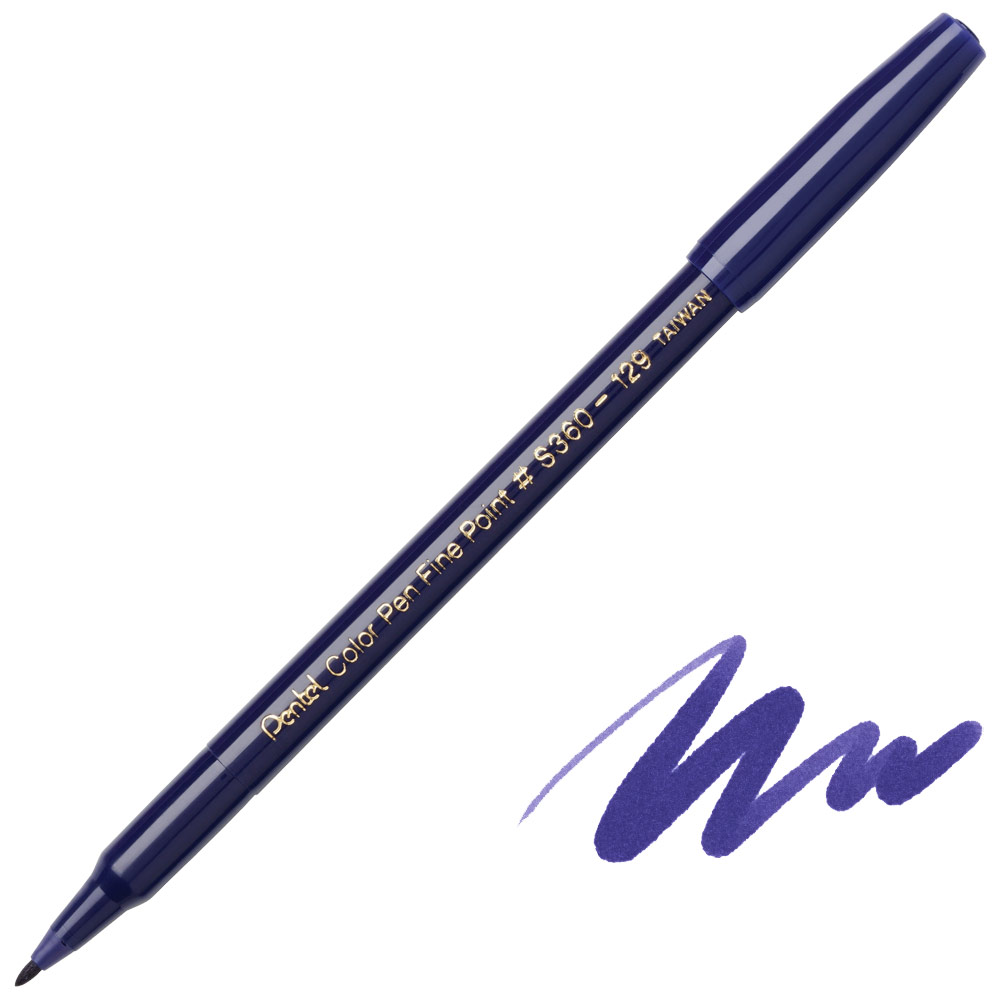 Pentel Arts Color Pen Fine Point Marker Prussian Blue 129