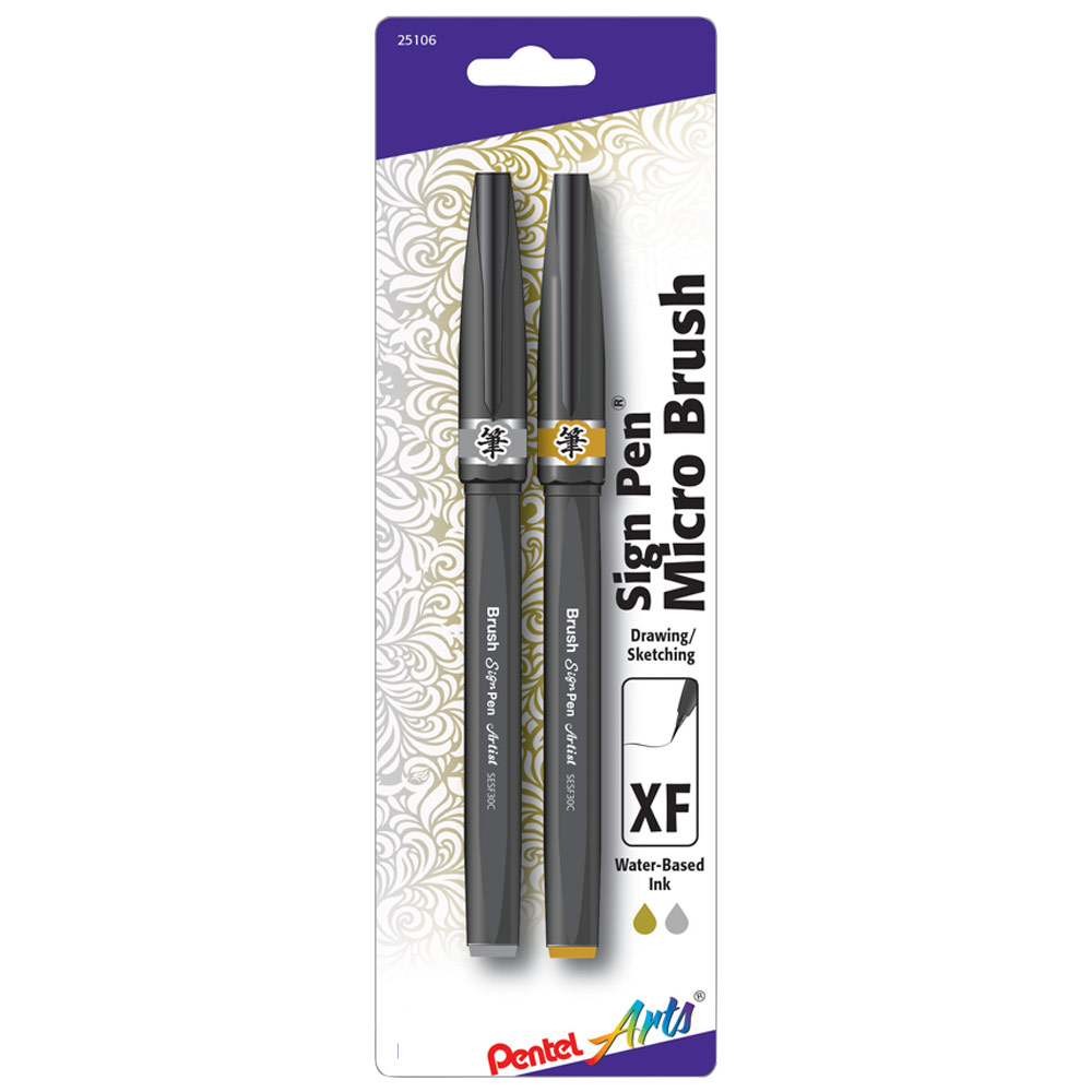 Pentel Arts Brush Tip Sign Pens and Sets