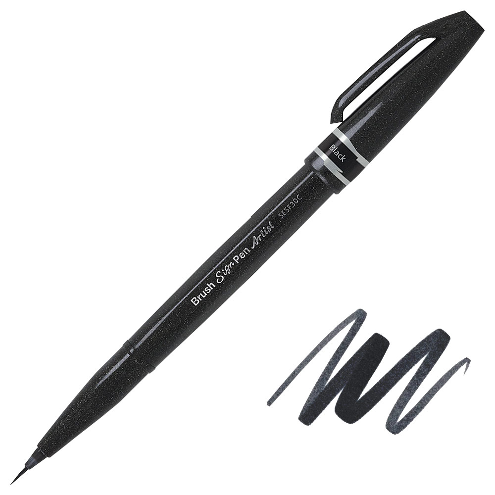 Pentel Arts Sign Pen Micro Brush Black