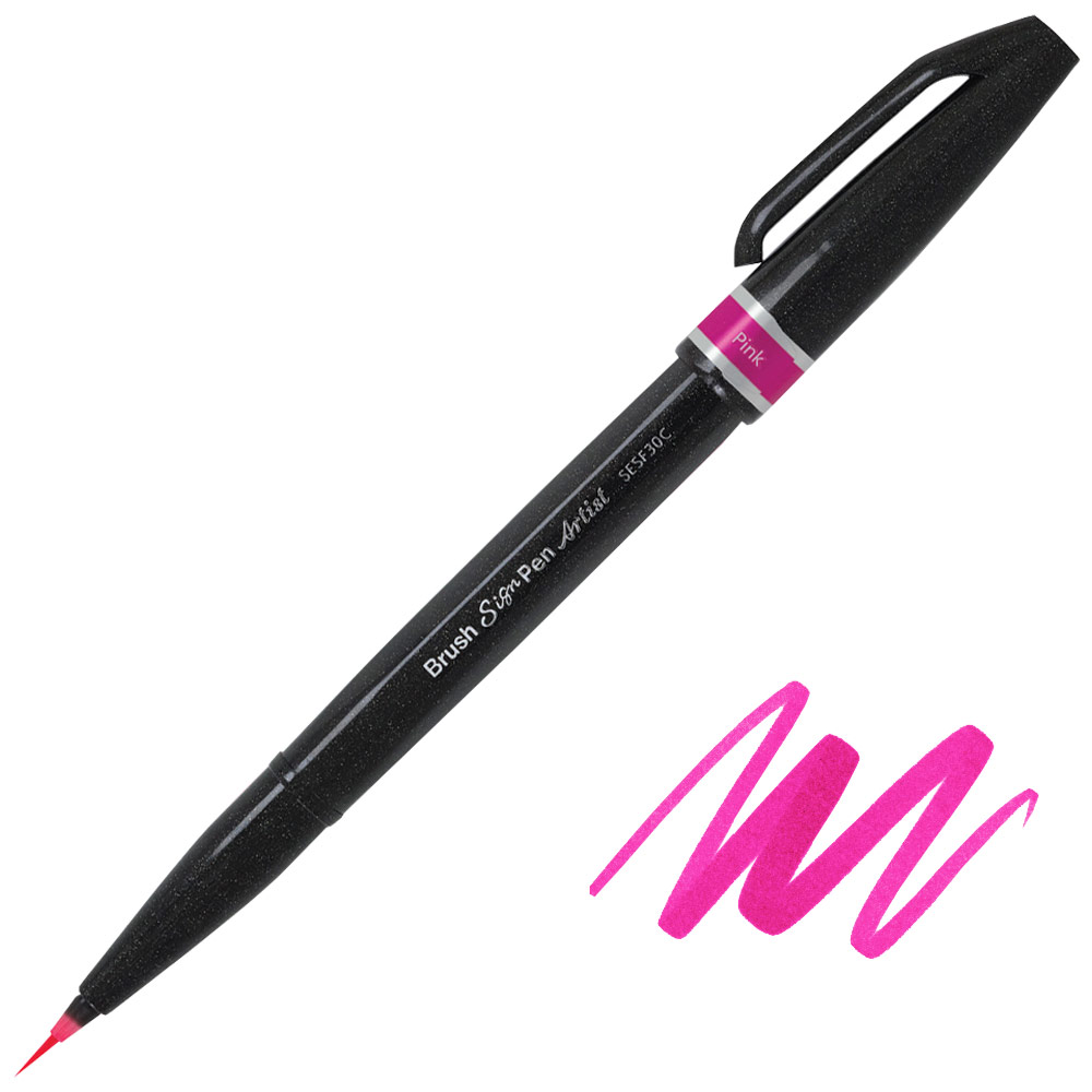 Pentel Arts Sign Pen Micro Brush Pink