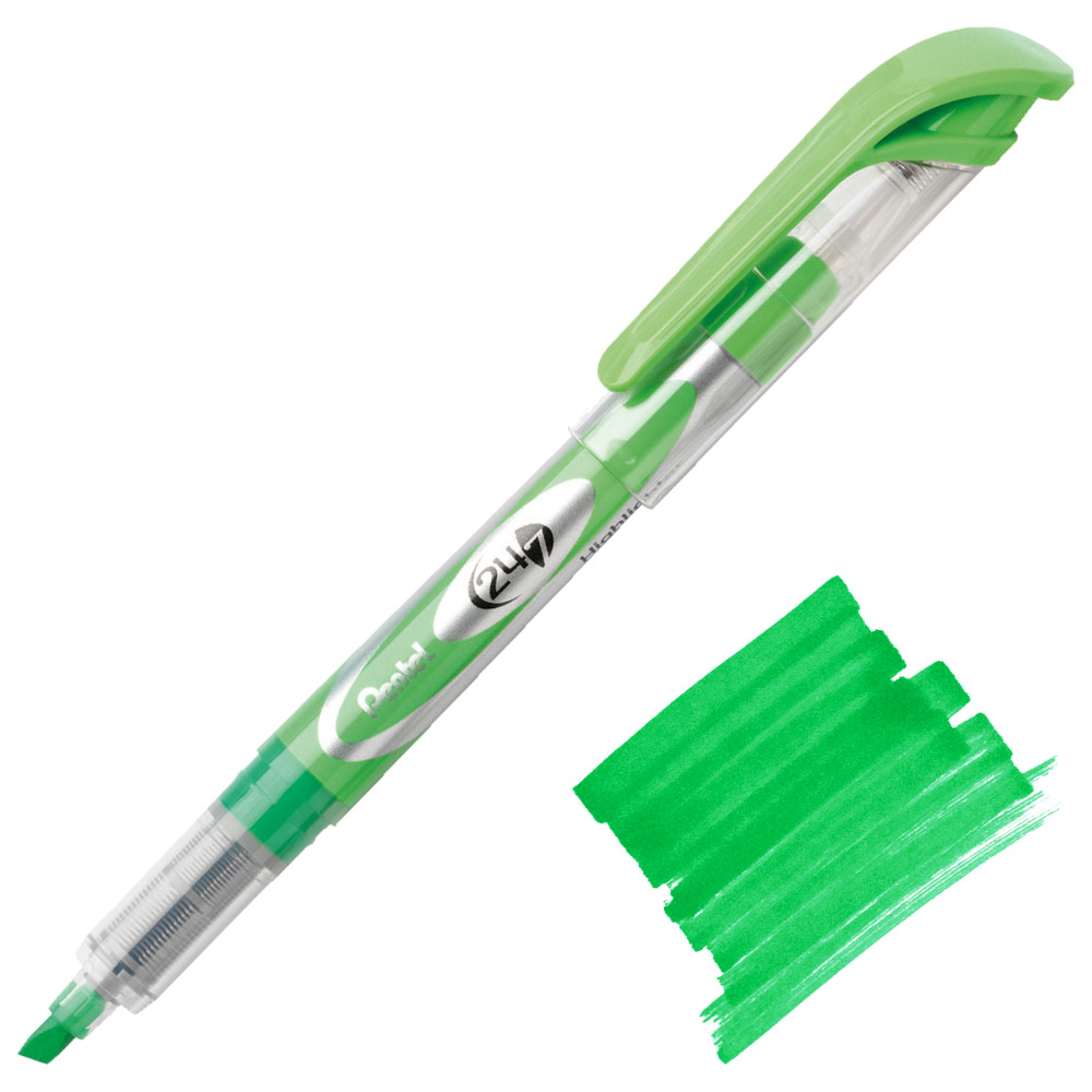 Pentel 24/7 Liquid Highlighter Chisel Lime Green