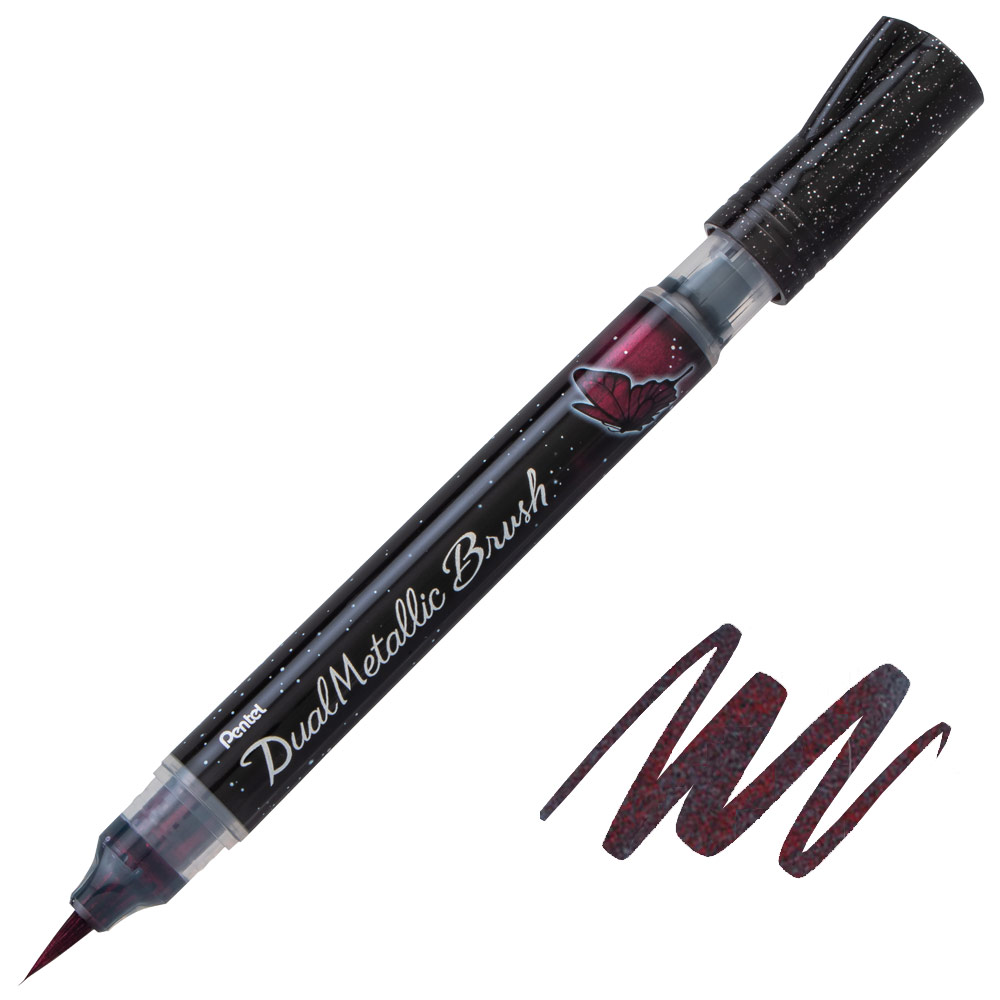 Pentel Arts DualMetallic Brush Pen Black/Red