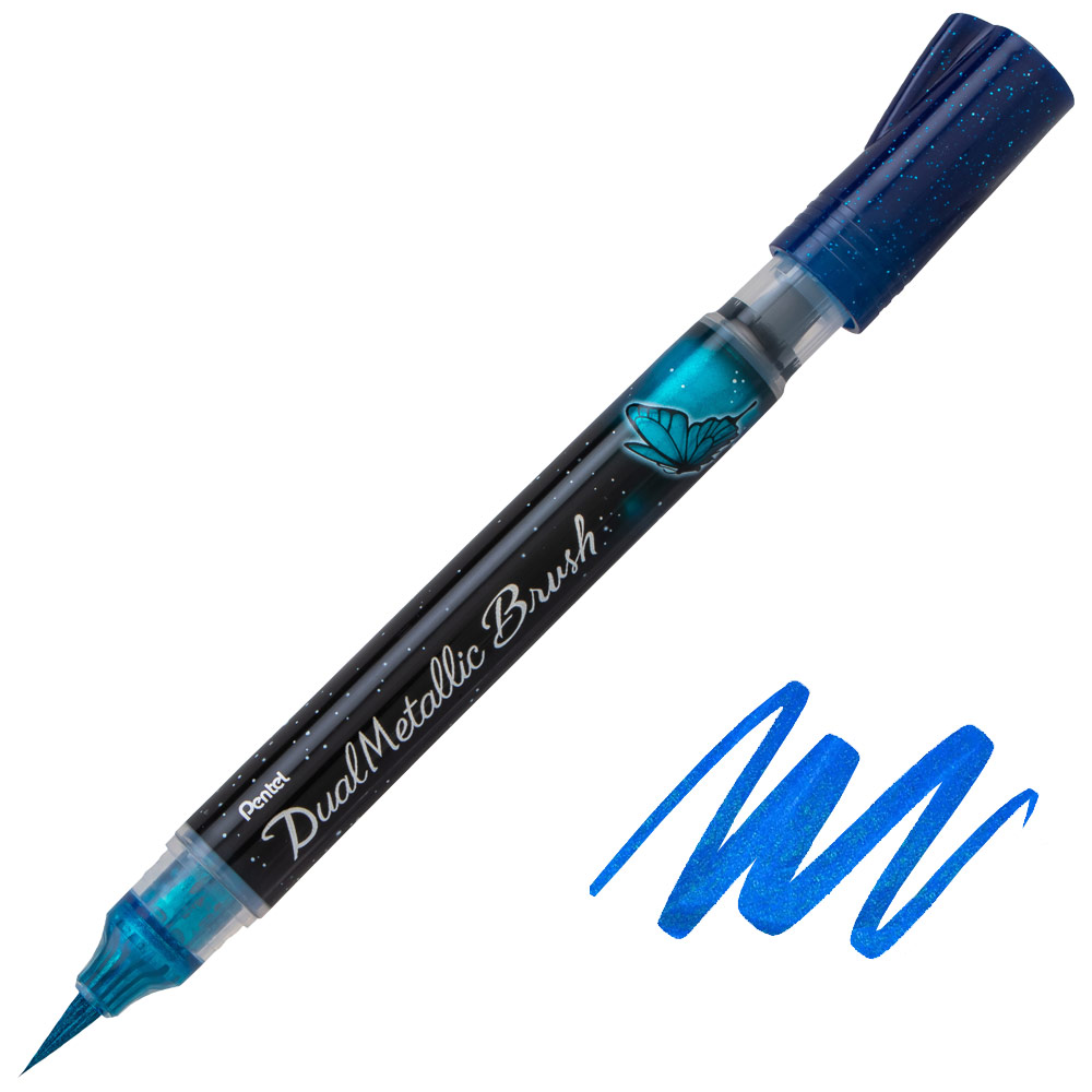 Pentel Arts DualMetallic Brush Pen Blue/Green