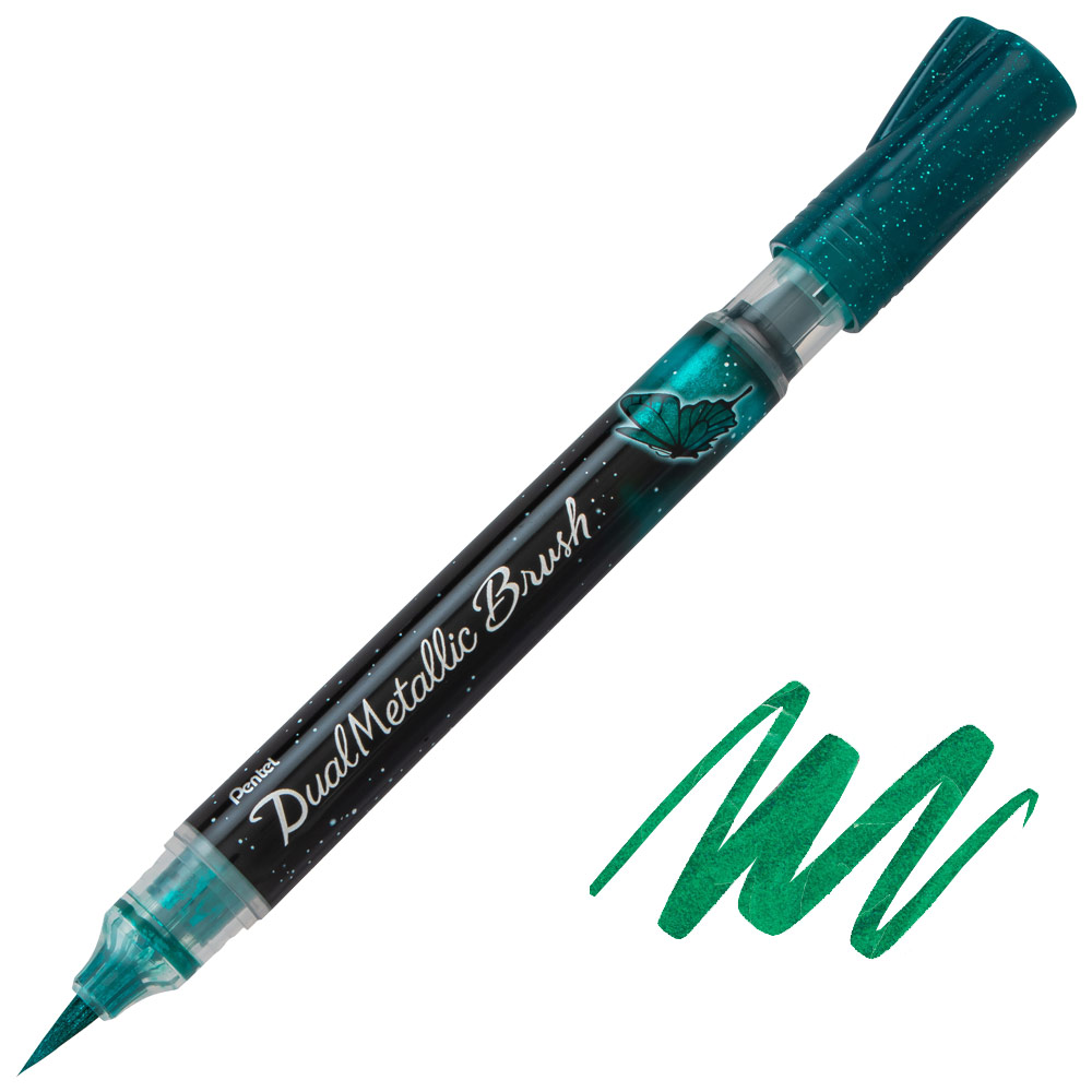 Pentel Arts DualMetallic Brush Pen Green/Blue