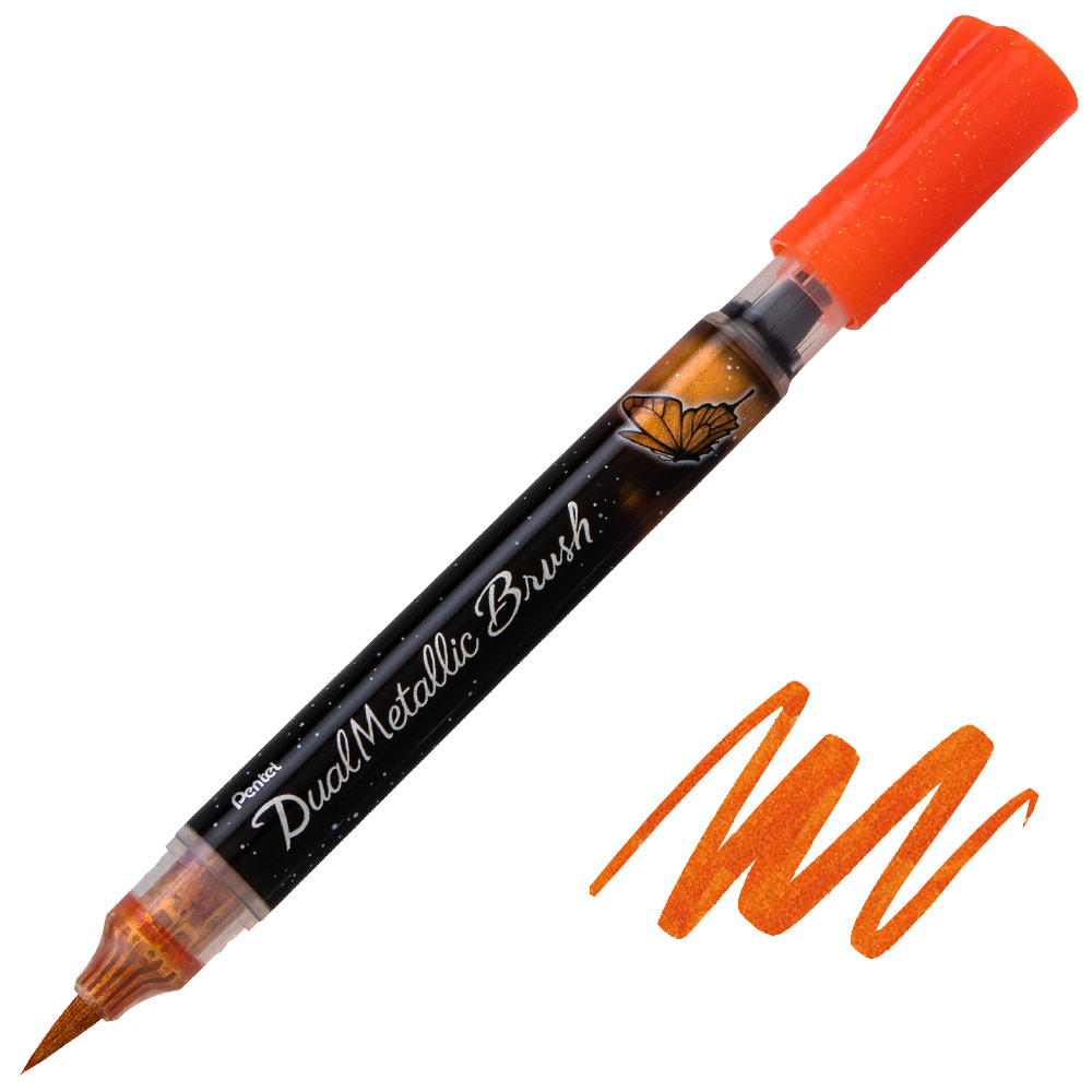 Pentel Arts DualMetallic Brush Pen Orange/Yellow