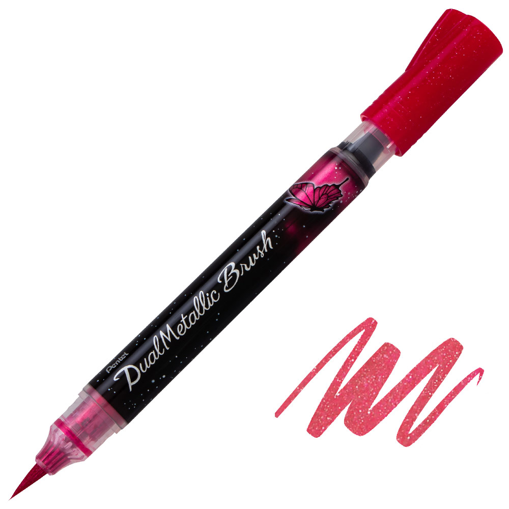 Pentel Arts DualMetallic Brush Pen Pink/Pink