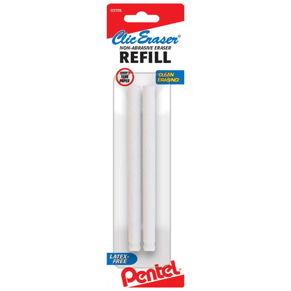 Pentel Clic Retractable Eraser Refill 2 Pack