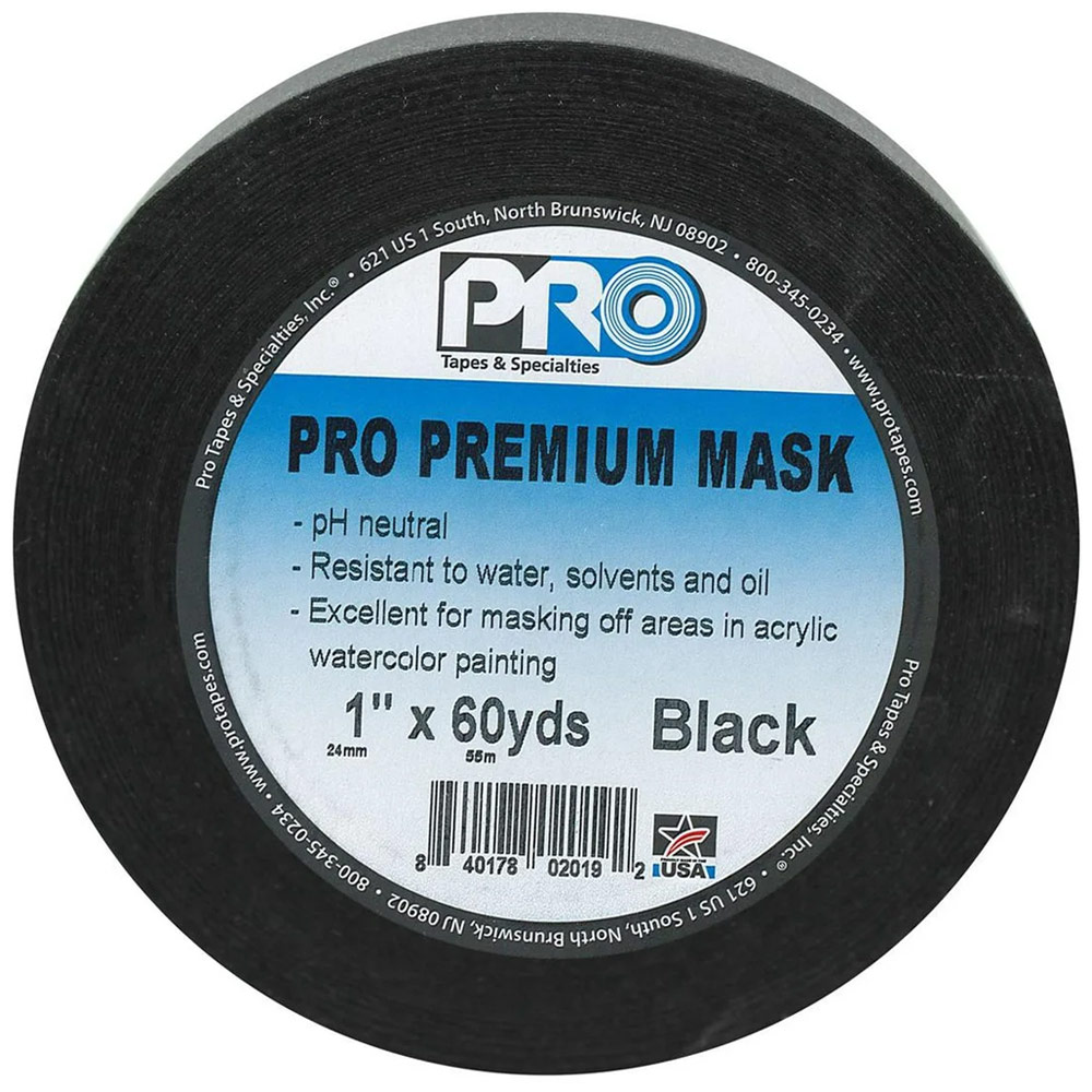 Pro Tapes Pro Premium Masking Tape 1"x60yd Black