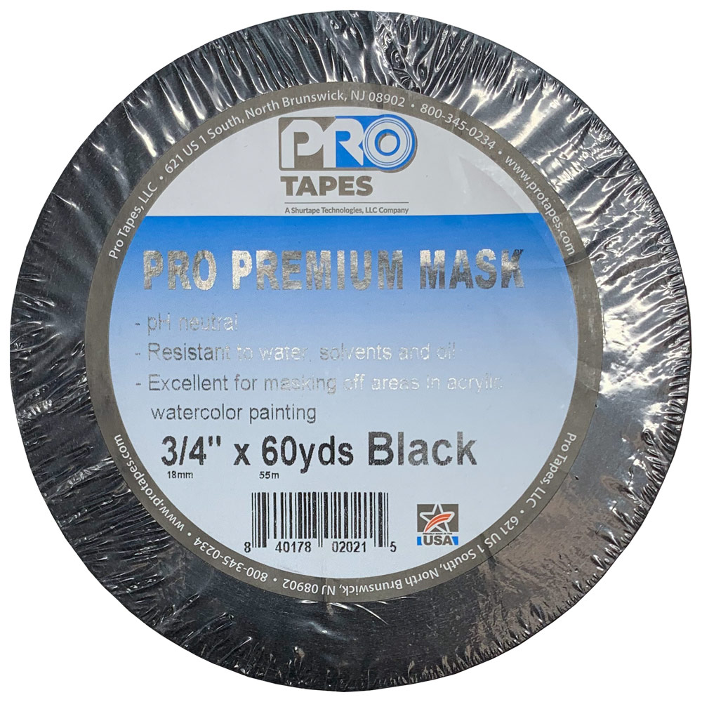 Pro Tapes Pro Premium Masking Tape 3/4"x60yd Black